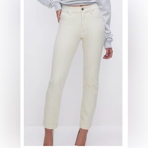 Good American Off-White High Rise Classic Straight Leg Jeans Size 14